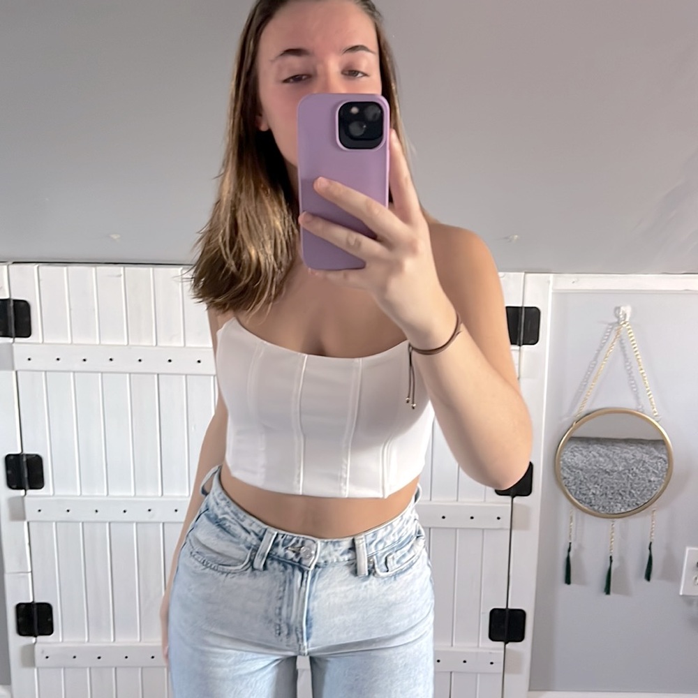 white bandeau top